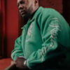 Supacell Rapman Green Leather Varsity Jacket