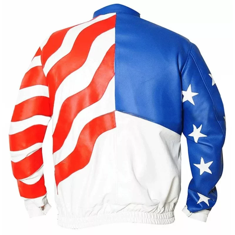 Vanilla Ice USA Flag Biker Leatherr Jacket
