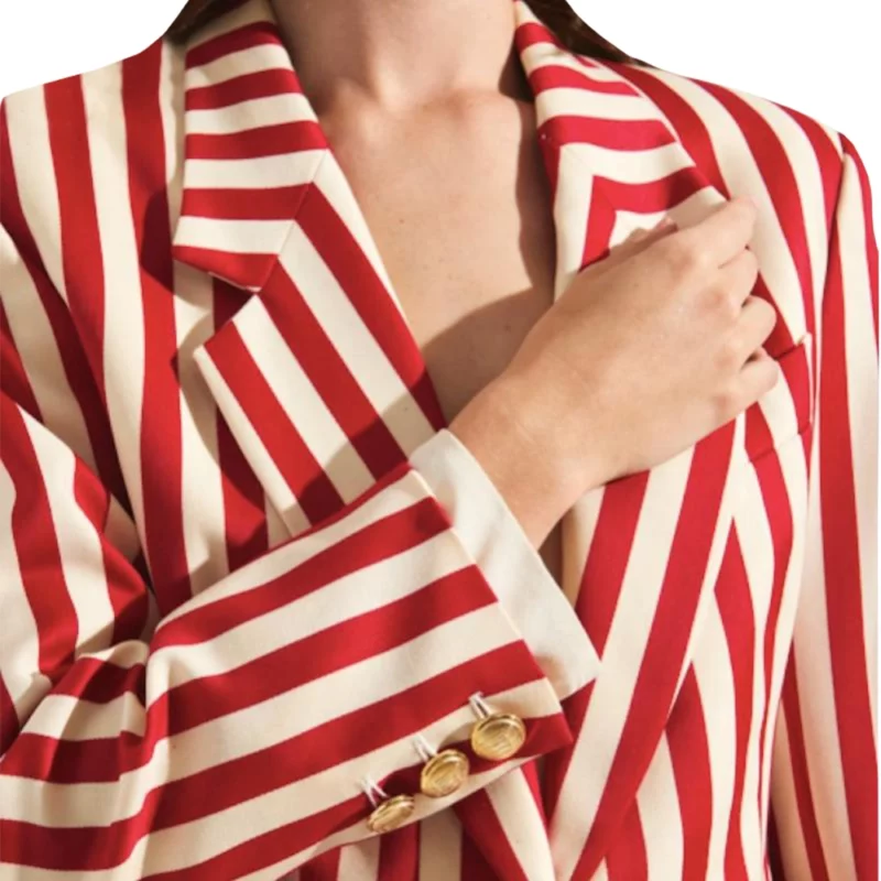 Emily In Paris Emily Cooper Lily Collins Red & White Striped Blazer