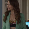 Emily In Paris S02 Emily Cooper Green Check Blazer