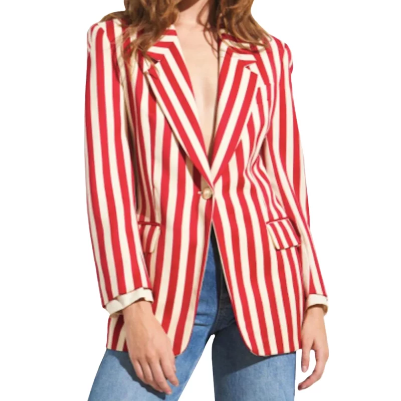 Emily In Paris S04 Emily Cooper Lily Collins Striped Blazer