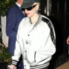 Lady Gaga Silver Satin Bomber Jacket