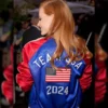 Paris Olympics 2024 Jessica Chastain Team USA Satin Jacket