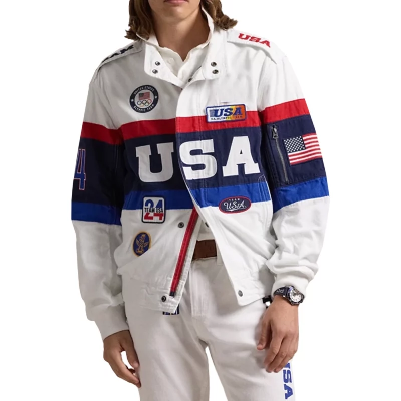 Paris Olympics 2024 Team USA Closing Ceremony White Jacket