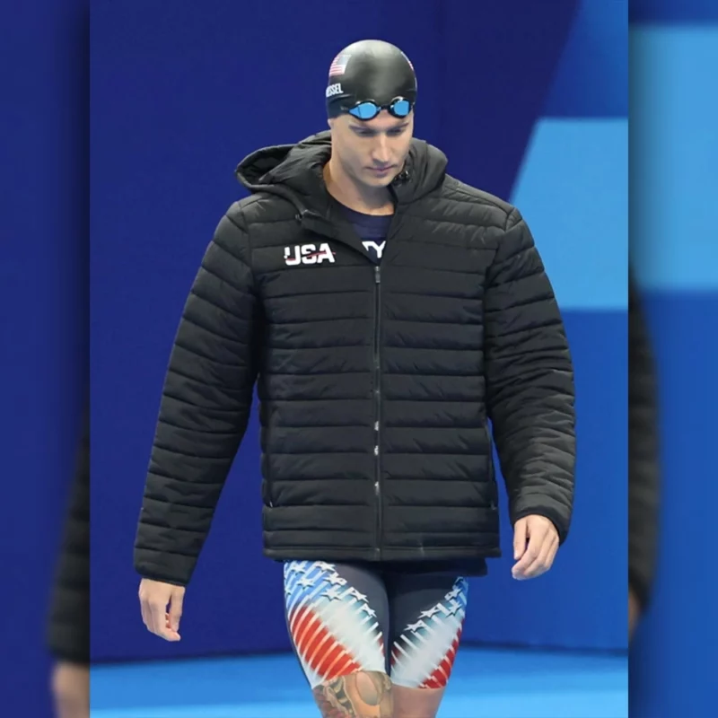 Team USA Puffer Black Jacket
