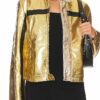 The Bachelorette S21 Jenn Tran Gold Metallic Leather Jacket