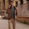 Emily In Paris Marcello Brown Suede Jacket