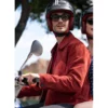 Emily in Paris Marcello Eugenio Franceschini Red Suede Jacket