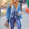It Ends With Us 2024 Lily Bloom Blake Lively Blue Shearling Coat