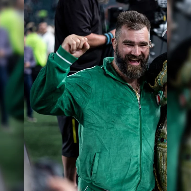 Jason Kelce Monday Night Countdown Team Italia Green Tracksuiit