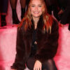 Paris Fashion Week Camille Razat Black Fur Jacket
