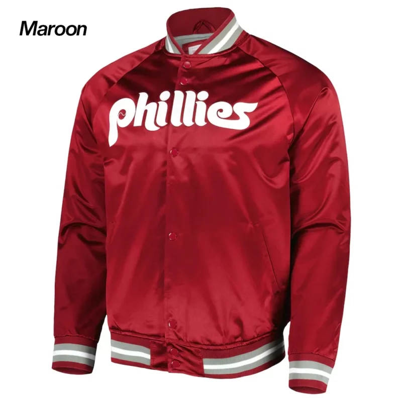 Philadelphia Phillies Raglan Full-Snap Satin Jacket