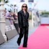San Sebastian Film Festival 72nd Isabelle Huppert Black Sequin Suit