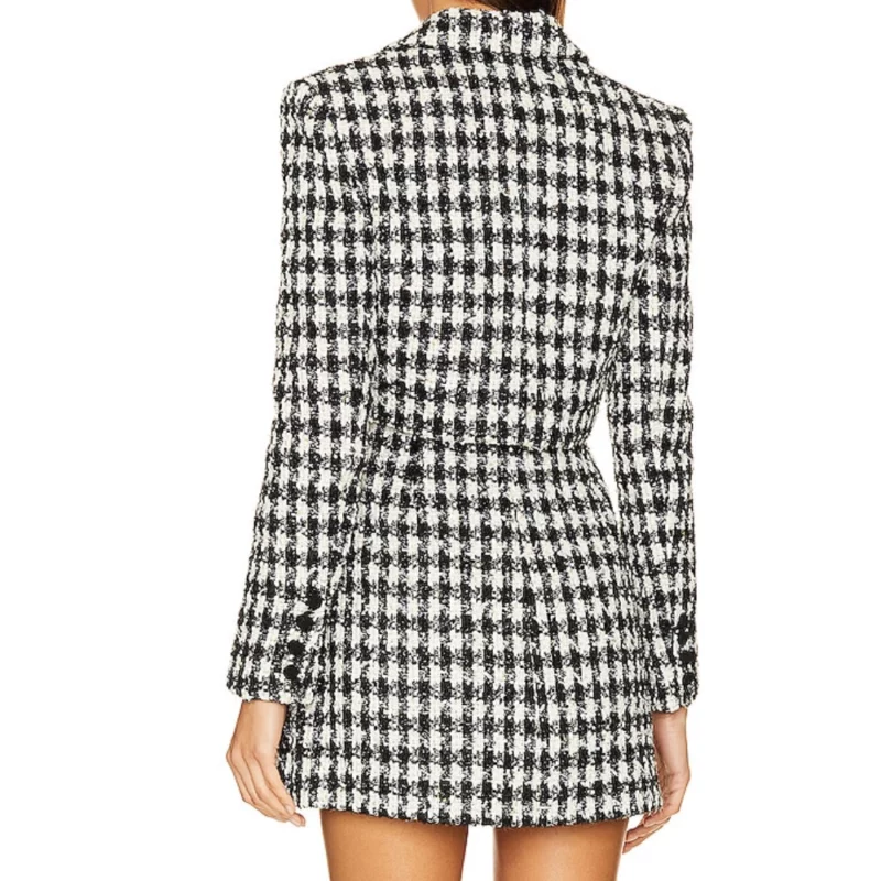 Selling Sunset Alanna Gold Tweed Blazer (1)