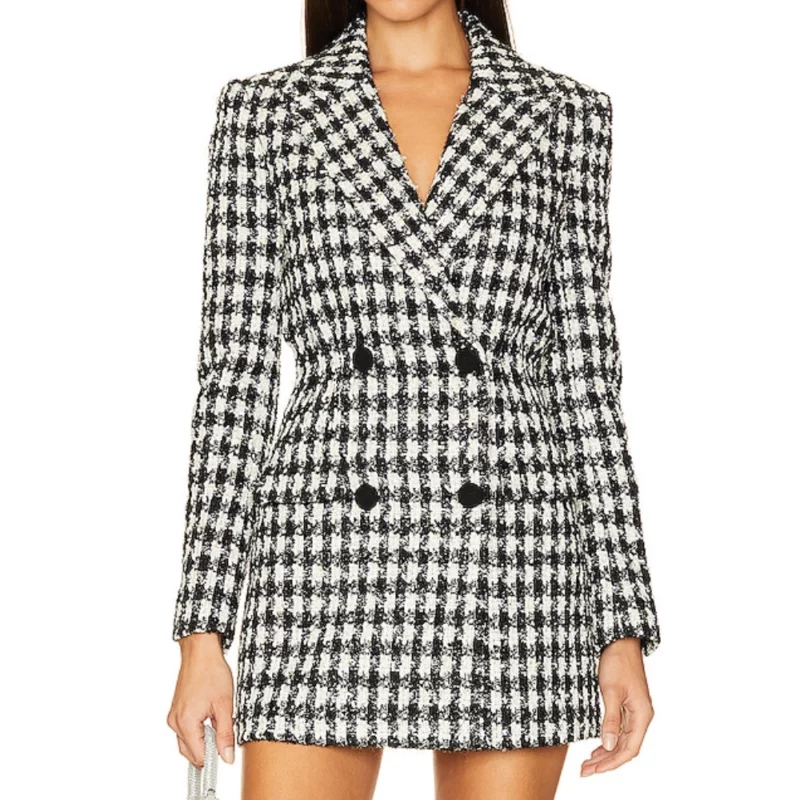 Selling Sunset S08 Alanna Gold Tweed Blazer
