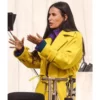 The Substance 2024 Demi Moore Yellow Trench Coat
