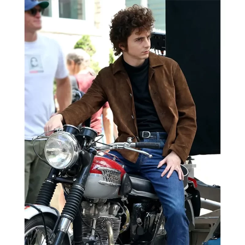 A Complete Unknown Bob Dylan Timothee Chalamet Brown Suede Leather Jacket