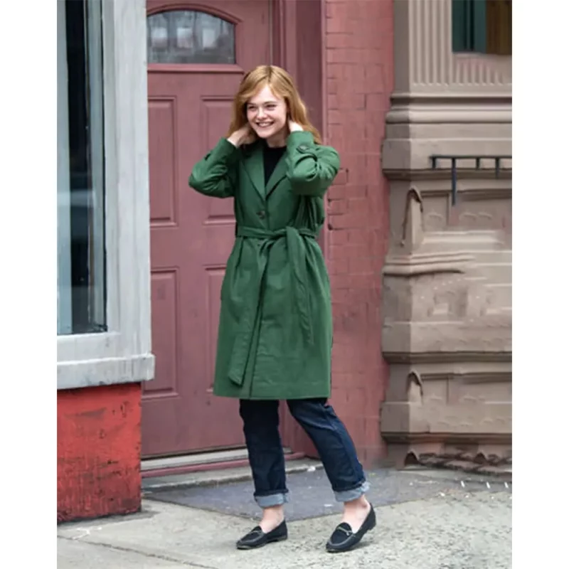 A Complete Unknown Elle Fanning Green Coat