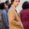 A Complete Unknown TimothÃ©e Chalamet Bob Dylan Shearling Jacket