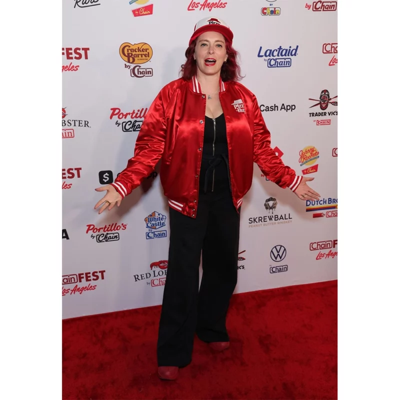 ChainFEST Rachel Bloom Red Bomber Jacket
