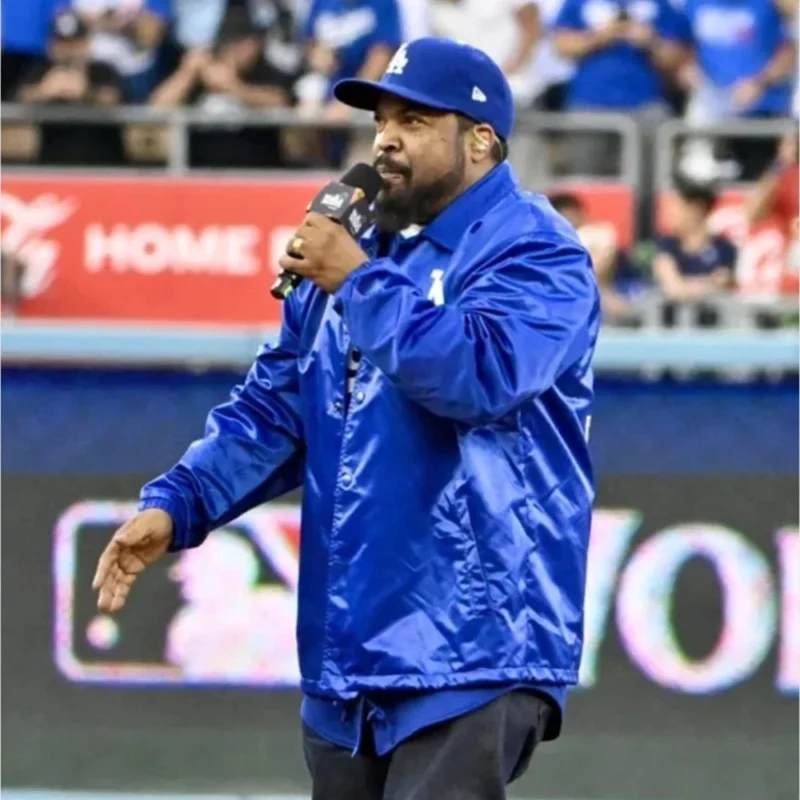 Ice-Cube-Los-Angeles-Dodgers-Blue-Satin-Jacket