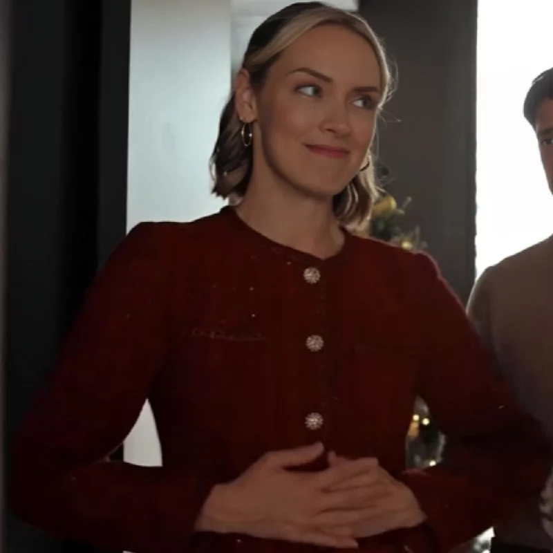 Rachel-Skarsten-The-Christmas-Charade-Whitney-Red-Dress-Coat