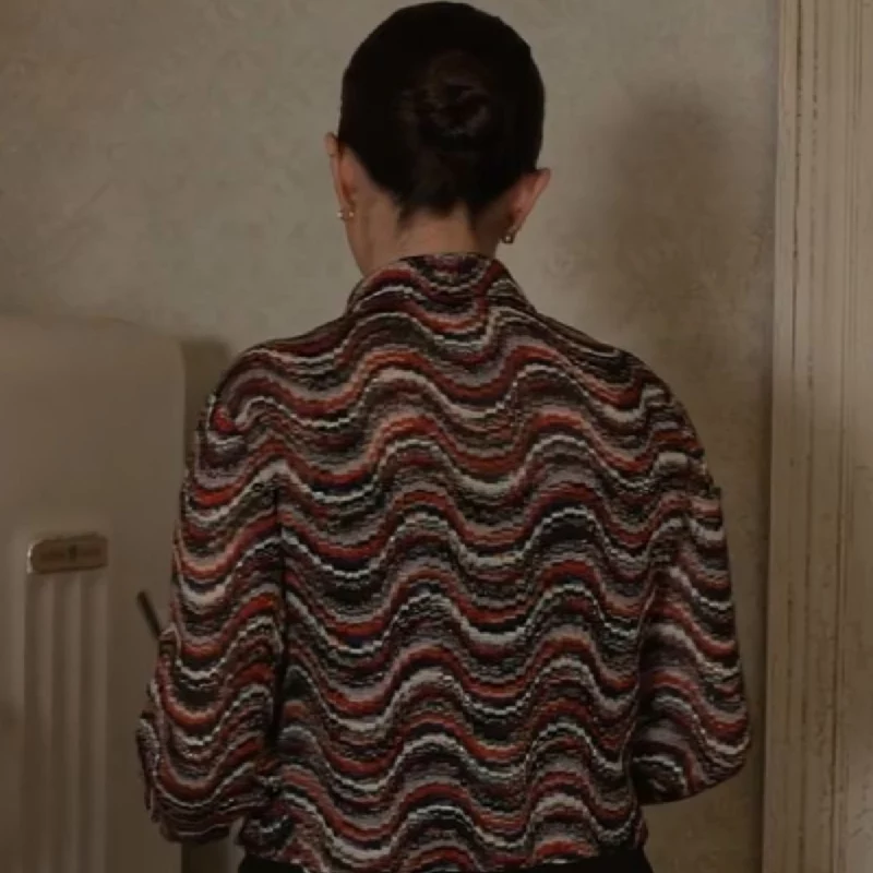 Selena-Gomez-Wavy-Printed-Stripes-Shirt