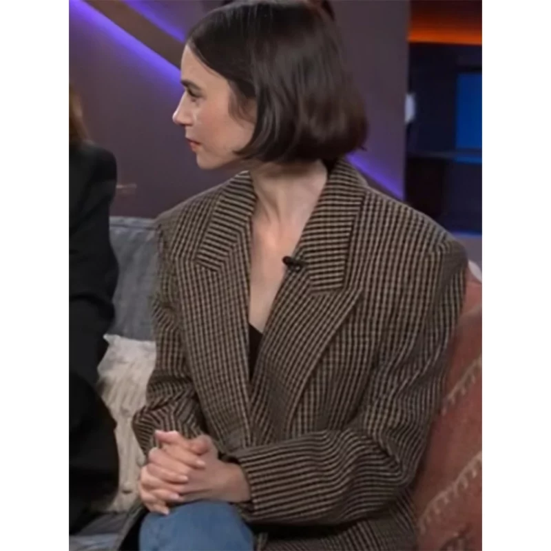 The Kelly Clarkson Show 2024 Lily Collins Checkered Blazer