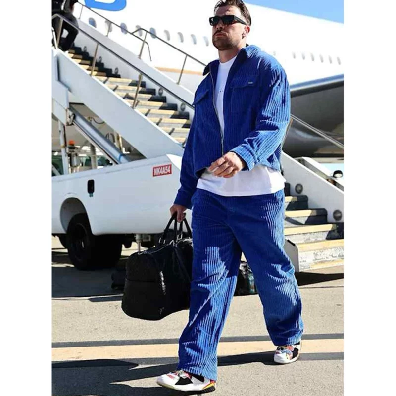 Travis-Kelce-Chiefs-Game-Blue-Corduroy-Tracksuit