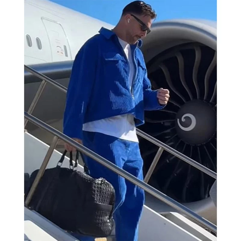 Travis-Kelce-Chiefs-vs-49ers-Game-Blue-Corduroy-Tracksuit