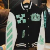 WNBA New York Liberty Off White Varsity Jacket