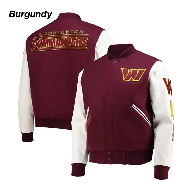 Washington-Commanders-Burgundy-Letterman-Jacket