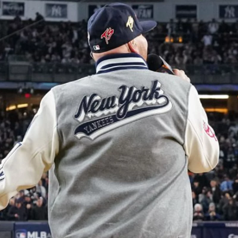 World-Series-2024-Fat-Joe-New-York-Yankees-Grey-Varsity-Jacket