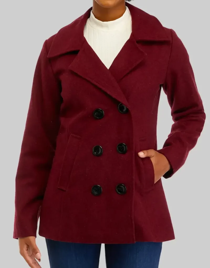 A Complete Unknown 2024 Sylvie Russo Elle Fanning Maroon Coat