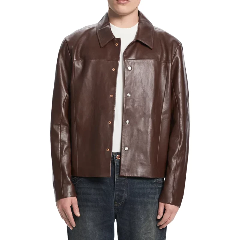 Access Hollywood Scott Evans Brown Leather Jacket