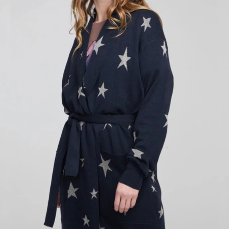 Beth-Behrs-TV-Series-The-Neighborhood-S07-Gemma-Blue-Star-Belted-Robe