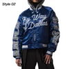 By Way of Dallas Blue Varsity Jacket