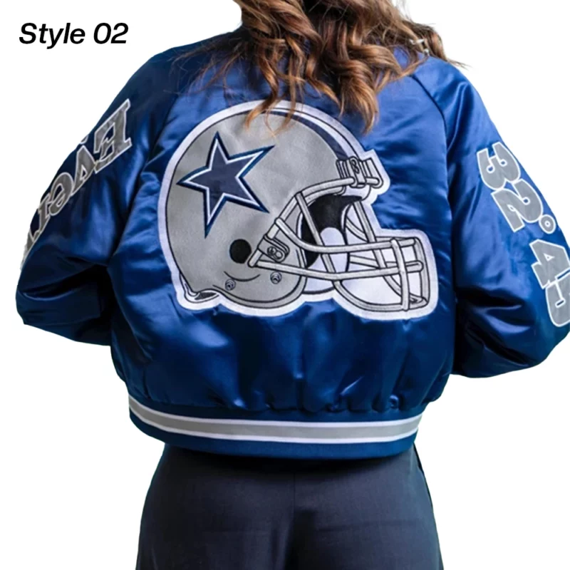 By Way of Dallas Cowboys Blue Satin Jacket