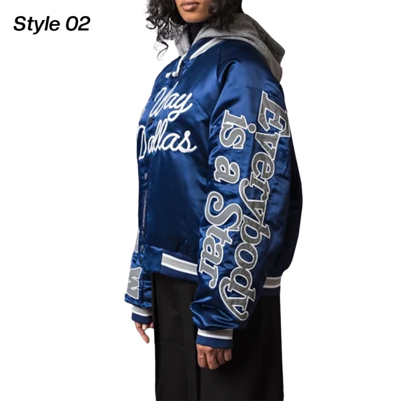 By Way of Dallas Cowboys Blue Varsity Jacket