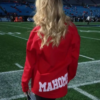 Chiefs vs Panthers Game Brittany Mahomes Red Jacket