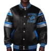 Detroit Lions Black Leather jacket