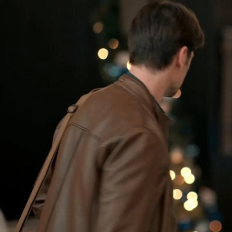 Film-The-Christmas-Charade-2024-Corey-Sevier-Brown-Leather-Jacket-1