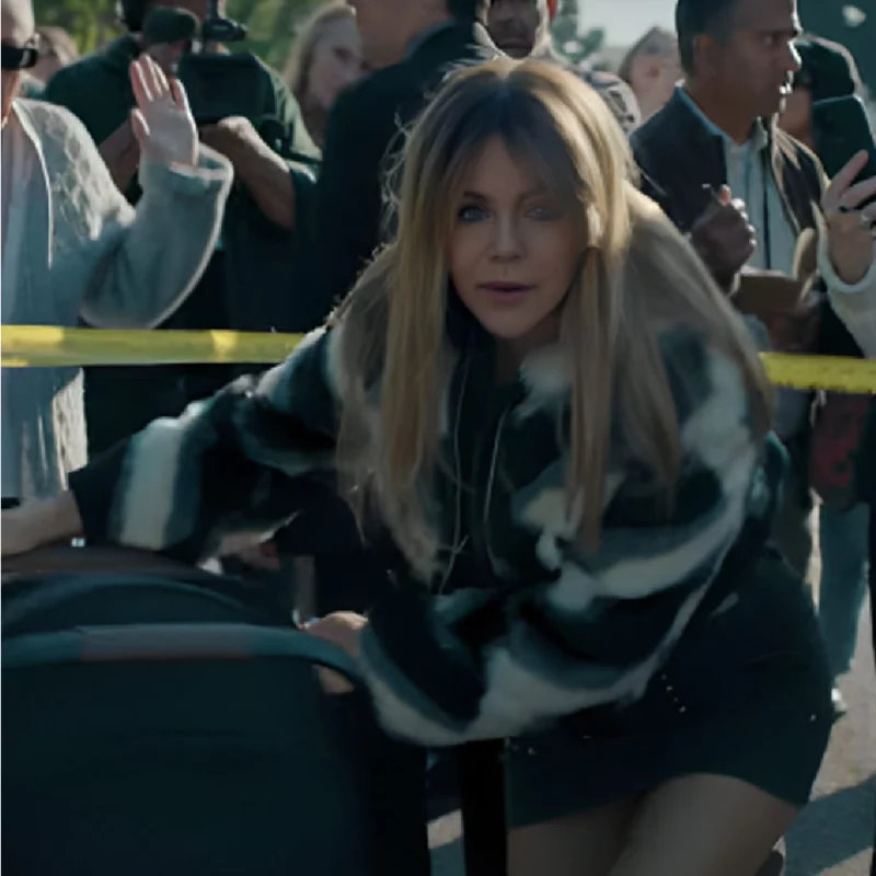 High-Potential-2024-Morgan-Gillory-Kaitlin-Olson-Black-White-Jacquard-Jacket