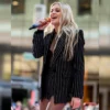 Kelsea-Ballerini-Black-Pinstripe-Blazer