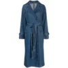 Kristin-Kreuk-Blue-Denim-Trench-Coat