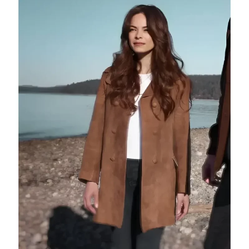 Kristin-Kreuk-Suede-Leather-Coat