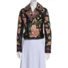 Morgan Radford Floral Black Leather Jacket