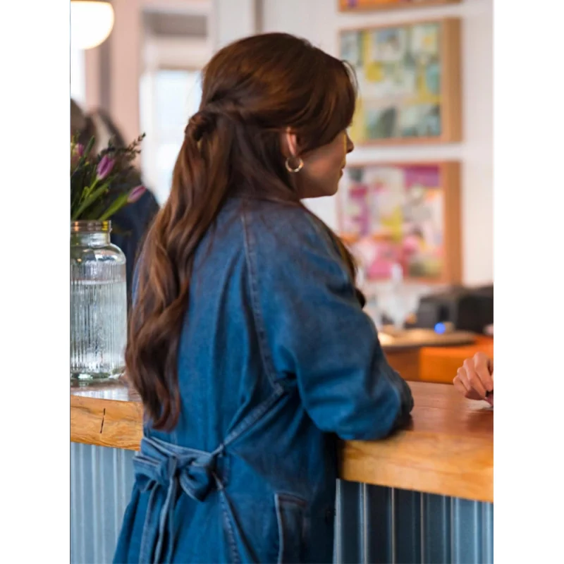 Murder-In-A-Small-Town-Kristin-Kreuk-Blue-Denim-Trench-Coat