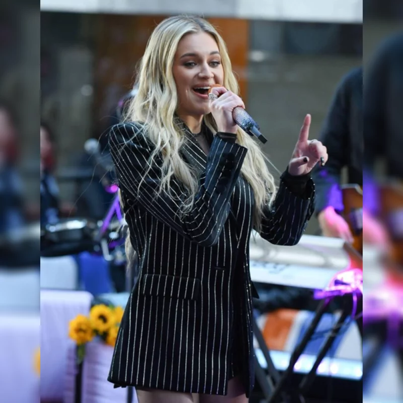 NBCs-Today-show-2024-Kelsea-Ballerini-Black-Embellished-Pinstripe-Blazer