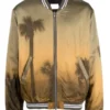 Palm Tree Print Bomber Jacket